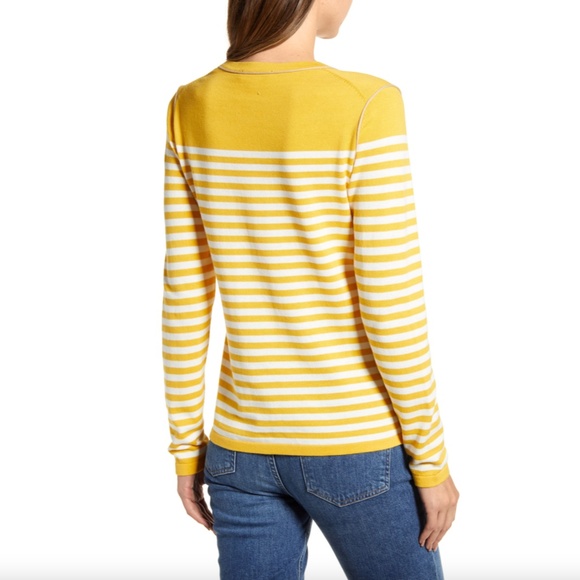 TOMMY HILFIGER Stripe Crewneck Sweater In Deep Maize Multi - Picture 4 of 11